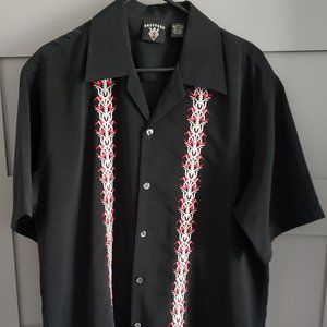 DIAMONDS Tribal Design Short Sleeve Button Down